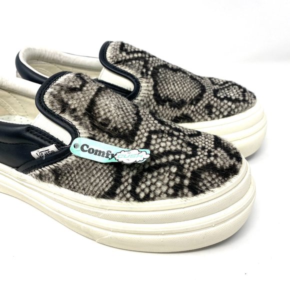Vans Super Comfy Cush Womens Platform S Crème Black Faux Fur Slip On VN0A4U3I26F - Picture 3 of 9
